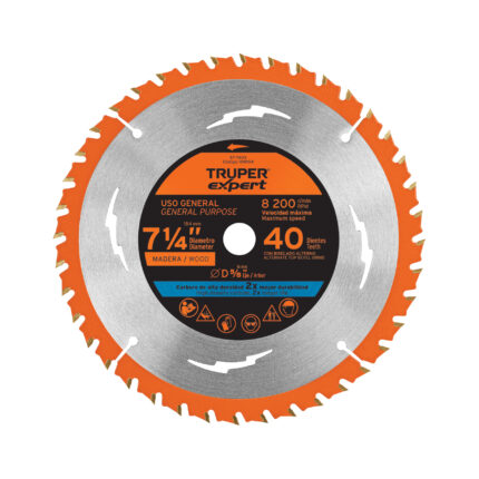 Disco sierra 7-1/4' p/madera, 40 dientes centro 5/8', EXPERT
