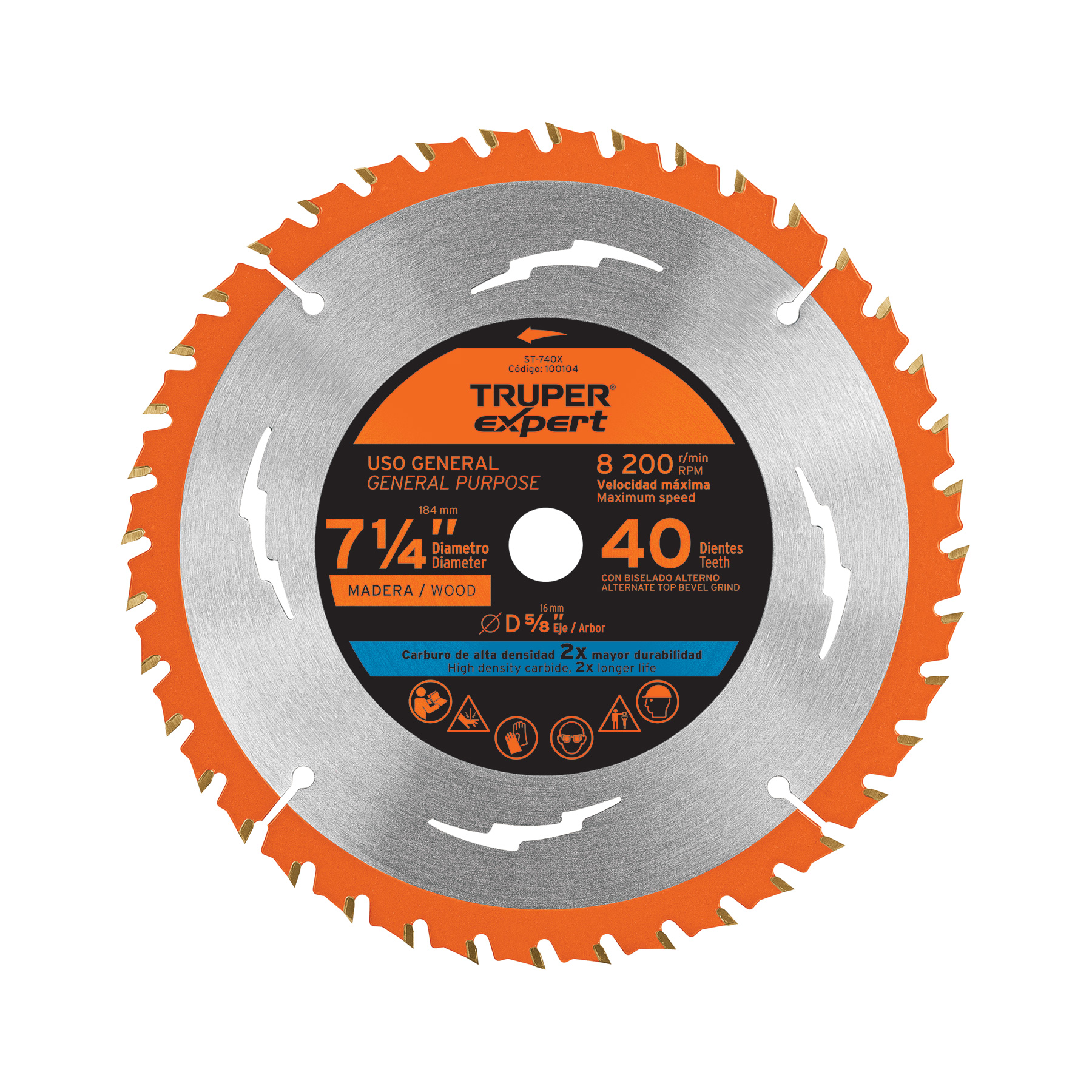 ST-740X.jpg Disco sierra 7-1/4' p/madera, 40 dientes centro 5/8', EXPERT ST 740X