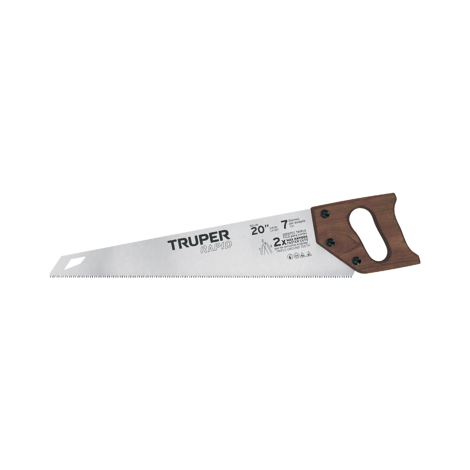 STR-20M.jpg Serrucho Rapid 20', 7 DPP, mango de madera, TRUPER STR 20M