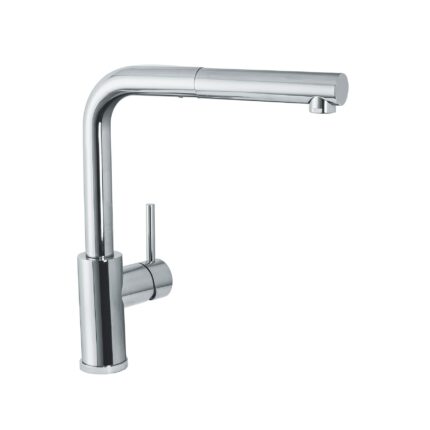 Monomando para fregadero, cuello extraíble, cromo, TUBIG