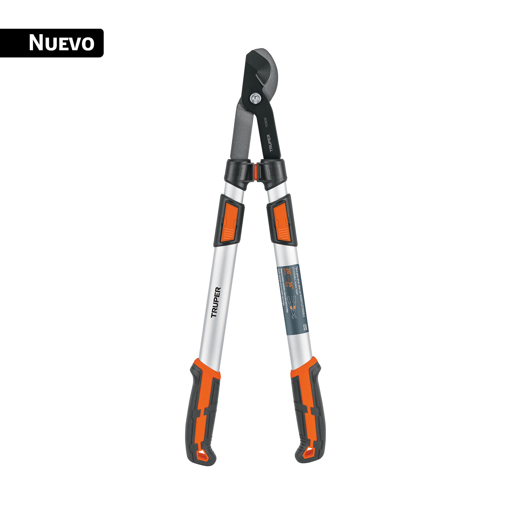 TEX-122.jpg Tijera para ramas altas, mangos extensibles, TRUPER TEX 122
