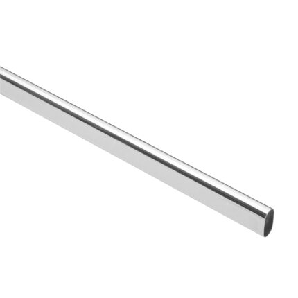 Tubo ovalado para clóset, 2.4 m, cromo brillante, HERMEX